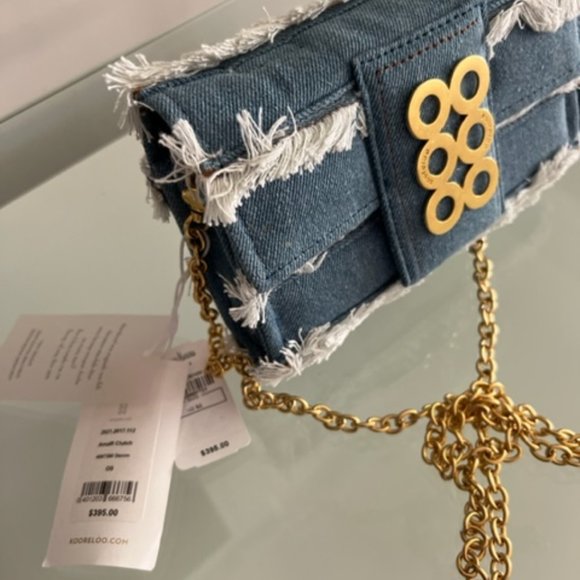 KOORELOO Amalfi Clutch Fringe Denim Crossbody Bag - Picture 9 of 15